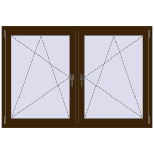 Zamów teraz Okna skrzydłowe 1575x1070 mm REHAU ENERGY-SAVING SYNEGO MD DARK_OAK dwustronny