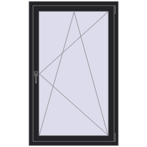 Zamów teraz Okna skrzydłowe 900x1450 mm REHAU BRILLANT DESIGN BLACK_ULTI-MATT dwustronny