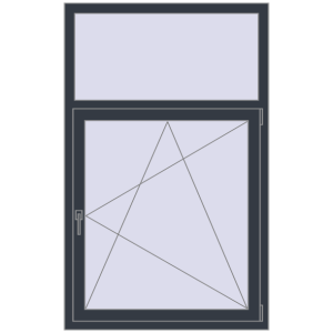 Buy Tilt-and-Turn 1000x1600 mm REHAU OPTIMUM EURO-DESIGN 70 ANTHRACITE_GREY_STRUKTURAL two-sided