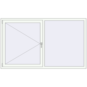 Buy Tilt-and-Turn 1950x1150 mm REHAU OPTIMUM EURO-DESIGN 70 RAL 9016 Traffic white two-sided