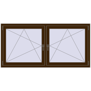 Buy Tilt-and-Turn 1770x860 mm REHAU ENERGY-SAVING SYNEGO MD DARK_OAK two-sided