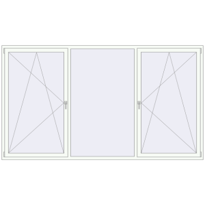 Buy Tilt-and-Turn 3050x1730 mm REHAU OPTIMUM EURO-DESIGN 70 RAL 9016 Traffic white two-sided