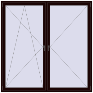 Buy Tilt-and-Turn 2000x2000 mm REHAU ENERGY-SAVING SYNEGO MD CHOCOLATE_BROWN two-sided