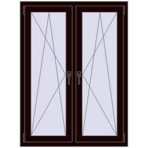 Okno plastikowe 1005x1370 mm Dwuskrzydłowe. Widok od środka Zamów teraz Okna skrzydłowe 1005x1370 mm REHAU ENERGY-SAVING SYNEGO MD CHOCOLATE_BROWN dwustronny