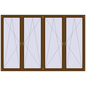 Buy Tilt-and-Turn 3000x2000 mm REHAU ENERGY-SAVING SYNEGO MD WALNUT two-sided