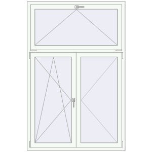 Buy Tilt-and-Turn 1270x1930 mm REHAU OPTIMUM EURO-DESIGN 70 RAL 9016 Traffic white two-sided