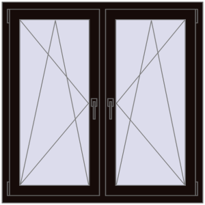Buy Tilt-and-Turn 1150x1150 mm REHAU OPTIMUM EURO-DESIGN 70 BLACK_BROWN two-sided