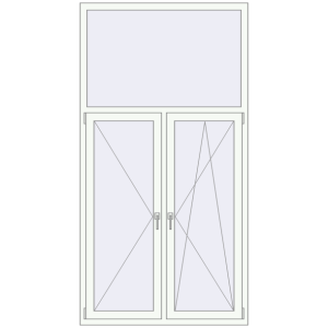 Buy Tilt-and-Turn 1200x2300 mm REHAU RENOVATION EURO 70 RAL 9016 Traffic white two-sided