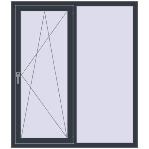 Buy Tilt-and-Turn 1300x1500 mm REHAU ENERGY-SAVING SYNEGO MD ANTHRACITE_GREY_STRUKTURAL two-sided