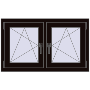 Buy Tilt-and-Turn 1000x600 mm REHAU OPTIMUM EURO-DESIGN 70 BLACK_BROWN two-sided