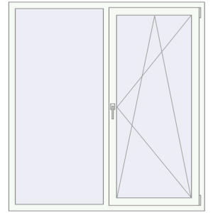 Buy Tilt-and-Turn 1500x1599 mm REHAU BRILLANT DESIGN RAL 9016 Traffic white two-sided