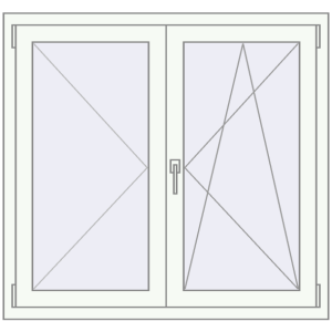 Buy Tilt-and-Turn 1125x1060 mm REHAU ENERGY-SAVING SYNEGO MD RAL 9016 Traffic white two-sided