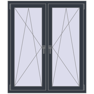 Zamów teraz Okna skrzydłowe 1155x1370 mm REHAU ENERGY-SAVING SYNEGO MD ANTHRACITE_GREY_STRUKTURAL dwustronny