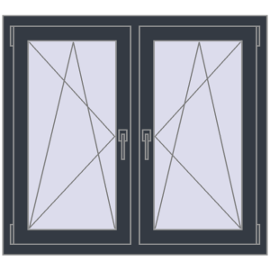 Zamów teraz Okna skrzydłowe 1095x965 mm REHAU ENERGY-SAVING SYNEGO MD ANTHRACITE_GREY_STRUKTURAL dwustronny