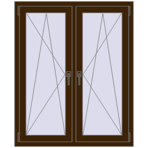 Okno plastikowe 1050x1295 mm Dwuskrzydłowe. Widok od środka Zamów teraz Okna skrzydłowe 1050x1295 mm REHAU ENERGY-SAVING SYNEGO MD DARK_OAK dwustronny