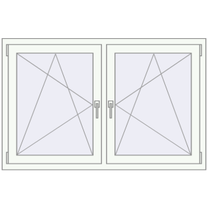Buy Tilt-and-Turn 1400x900 mm REHAU OPTIMUM EURO-DESIGN 70 RAL 9016 Traffic white two-sided