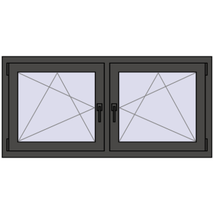 Zamów teraz Okna skrzydłowe 1410x665 mm REHAU ENERGY-SAVING SYNEGO MD BASALT_GREY dwustronny