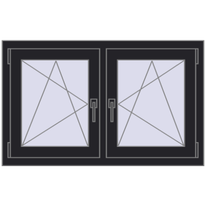 Zamów teraz Okna skrzydłowe 1065x650 mm REHAU ENERGY-SAVING SYNEGO MD BLACK_ULTI-MATT dwustronny