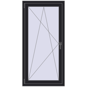 Buy Tilt-and-Turn 745x1475 mm REHAU ENERGY-SAVING SYNEGO MD BLACK_ULTI-MATT two-sided