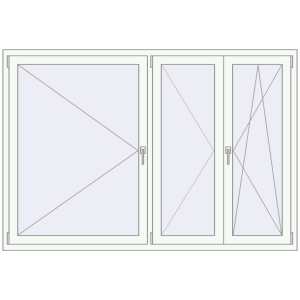 Buy Tilt-and-Turn 1980x1350 mm REHAU ENERGY-SAVING SYNEGO MD RAL 9016 Traffic white two-sided