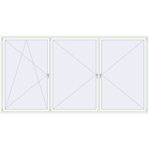 Buy Tilt-and-Turn 4000x2100 mm REHAU OPTIMUM EURO-DESIGN 70 RAL 9016 Traffic white two-sided