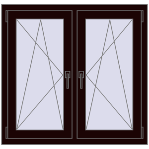 Zamów teraz Okna skrzydłowe 1020x950 mm REHAU ENERGY-SAVING SYNEGO MD CHOCOLATE_BROWN dwustronny