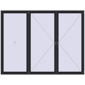 Buy Tilt-and-Turn 3000x2300 mm REHAU ENERGY-SAVING SYNEGO MD BLACK_ULTI-MATT two-sided