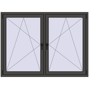 Zamów teraz Okna skrzydłowe 1725x1220 mm REHAU ENERGY-SAVING SYNEGO MD BASALT_GREY dwustronny