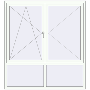 Buy Tilt-and-Turn 1600x1740 mm REHAU ENERGY-SAVING SYNEGO MD RAL 9016 Traffic white two-sided