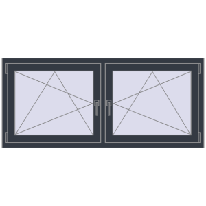 Zamów teraz Okna skrzydłowe 1575x710 mm REHAU ENERGY-SAVING SYNEGO MD ANTHRACITE_GREY_STRUKTURAL dwustronny