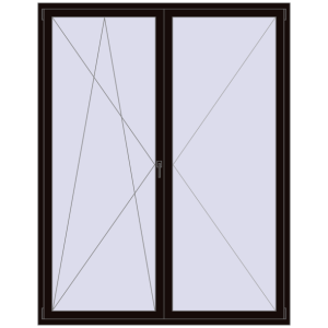 Buy Tilt-and-Turn 1800x2300 mm REHAU ENERGY-SAVING SYNEGO MD BLACK_BROWN two-sided
