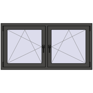 Zamów teraz Okna skrzydłowe 1545x725 mm REHAU ENERGY-SAVING SYNEGO MD BASALT_GREY dwustronny