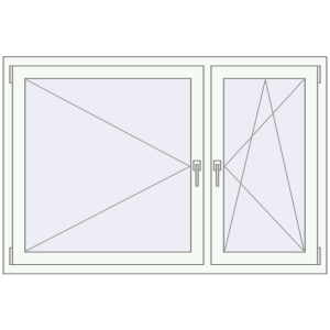 Buy Tilt-and-Turn 1490x1000 mm REHAU OPTIMUM EURO-DESIGN 70 RAL 9016 Traffic white two-sided