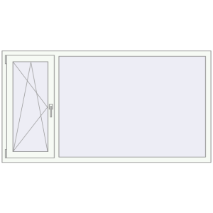 Buy Tilt-and-Turn 1930x1030 mm REHAU ENERGY-SAVING SYNEGO MD RAL 9016 Traffic white two-sided
