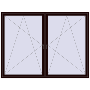 Zamów teraz Okna skrzydłowe 2400x1800 mm KORSA ENERGY-SAVING REHAU SYNEGO MD CHOCOLATE_BROWN dwustronny