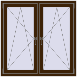 Buy Tilt-and-Turn 1200x1200 mm REHAU OPTIMUM EURO-DESIGN 70 DARK_OAK two-sided