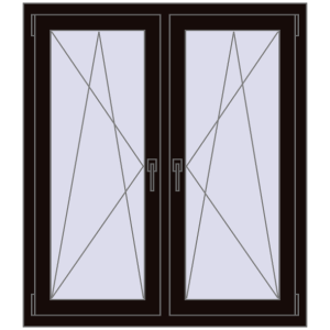 Zamów teraz Okna skrzydłowe 1080x1175 mm REHAU ENERGY-SAVING SYNEGO MD BLACK_BROWN dwustronny