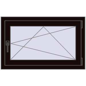 Buy Tilt-and-Turn 900x560 mm REHAU OPTIMUM EURO-DESIGN 70 BLACK_BROWN two-sided