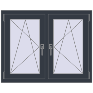 Zamów teraz Okna skrzydłowe 1005x815 mm REHAU ENERGY-SAVING SYNEGO MD ANTHRACITE_GREY_STRUKTURAL dwustronny