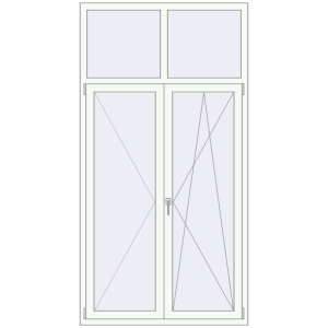 Buy Tilt-and-Turn 1200x2300 mm REHAU OPTIMUM EURO-DESIGN 70 RAL 9016 Traffic white two-sided