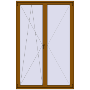 Buy Tilt-and-Turn 1500x2300 mm REHAU ENERGY-SAVING SYNEGO MD GOLDEN OAK two-sided