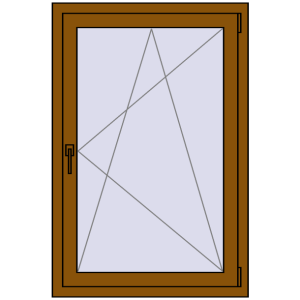 Buy Tilt-and-Turn 800x1200 mm REHAU ENERGY-SAVING SYNEGO MD GOLDEN OAK two-sided