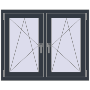 Zamów teraz Okna skrzydłowe 1065x830 mm REHAU ENERGY-SAVING SYNEGO MD ANTHRACITE_GREY_STRUKTURAL dwustronny