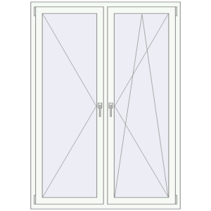 Buy Tilt-and-Turn 1300x1800 mm REHAU OPTIMUM EURO-DESIGN 70 RAL 9016 Traffic white two-sided