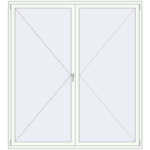 Buy Tilt-and-Turn 2000x2200 mm REHAU OPTIMUM EURO-DESIGN 70 RAL 9016 Traffic white two-sided