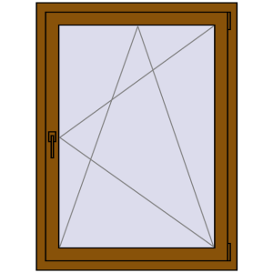 Buy Tilt-and-Turn 850x1200 mm REHAU OPTIMUM EURO-DESIGN 70 GOLDEN OAK two-sided