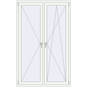 Buy Tilt-and-Turn 1230x1960 mm REHAU ENERGY-SAVING SYNEGO MD RAL 9016 Traffic white two-sided