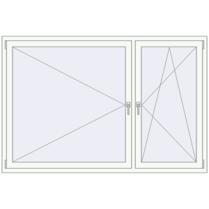 Buy Tilt-and-Turn 1950x1300 mm REHAU ENERGY-SAVING SYNEGO MD RAL 9016 Traffic white two-sided