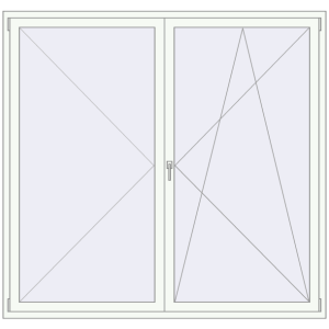 Buy Tilt-and-Turn 2000x1900 mm REHAU ENERGY-SAVING SYNEGO MD RAL 9016 Traffic white two-sided