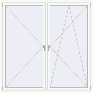 Buy Tilt-and-Turn 2000x2000 mm REHAU ENERGY-SAVING SYNEGO MD RAL 9016 Traffic white two-sided